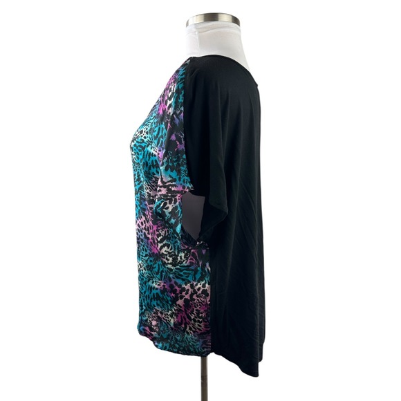Torrid Animal Print Short Sleeved Top Multi Colored Plus Size 2 18/20 2X HW492 - Picture 12 of 16